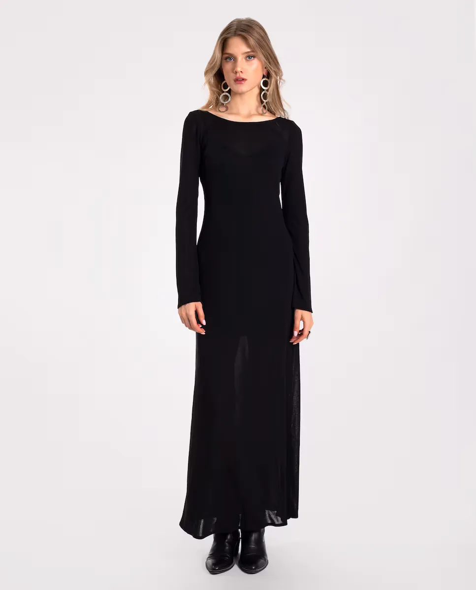 Длинное платье из трикотажа с вырезом на спине The-Are, черный
Длинное платье из трикотажа с вырезом на спине The-Are, черный