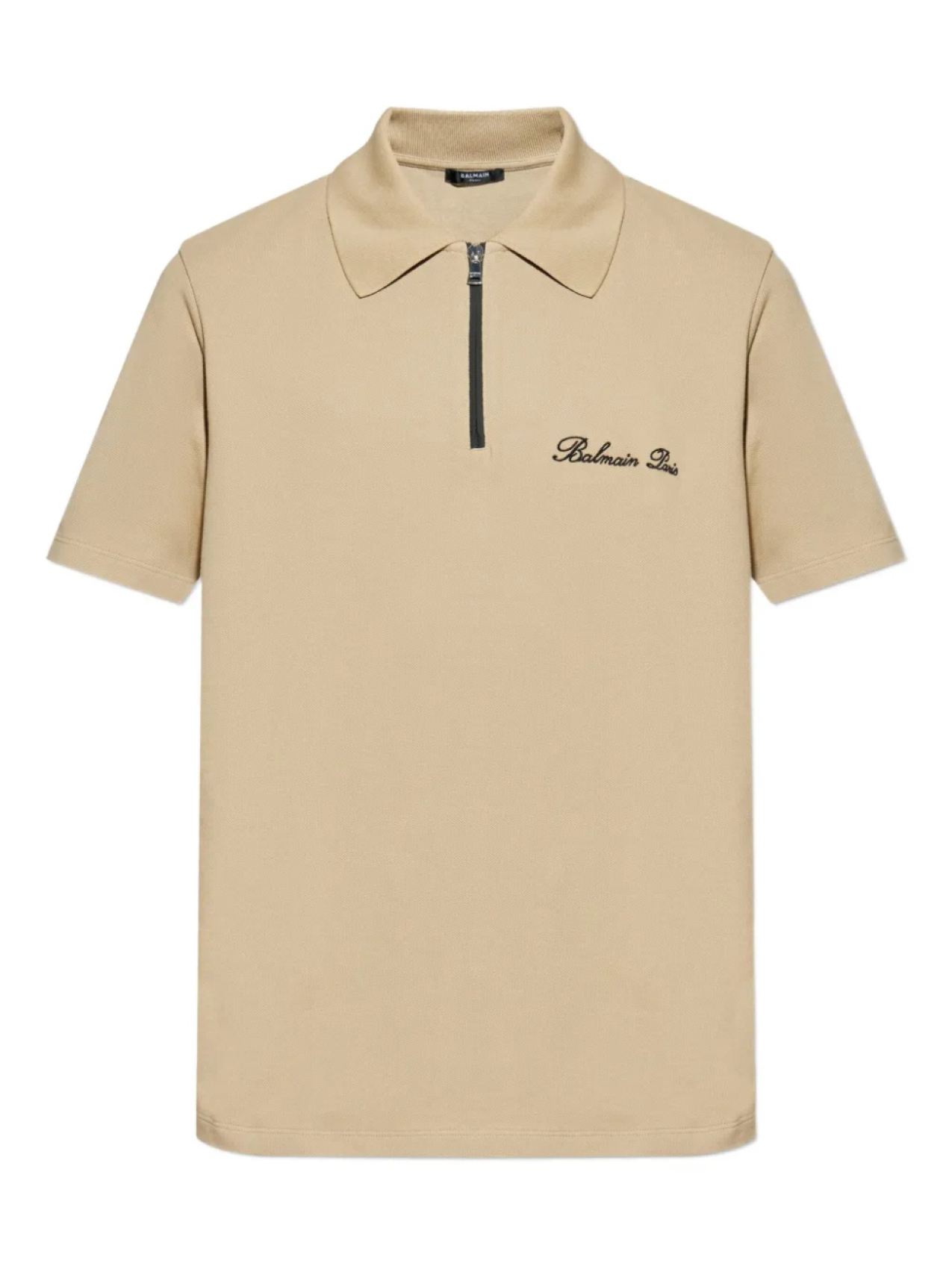 Рубашка поло на молнии Balmain, нейтральный 
Рубашка поло на молнии Balmain, нейтральный