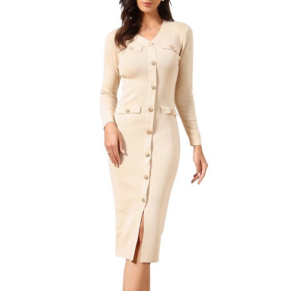 Свитер-платье женское с V-образным вырезом, длинным рукавом и пуговицами Inspire Chic, Apricot
Свитер-платье женское с V-образным вырезом, длинным рукавом и пуговицами Inspire Chic, Apricot