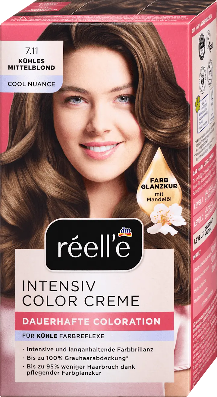 Краска для волос réell‘e Haarfarbe 7.11 Kühles Mittelblond, 1 St
Краска для волос réell‘e Haarfarbe 7.11 Kühles Mittelblond, 1 St
