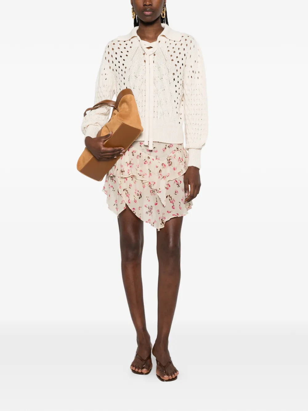 Юбка с цветочным принтом и оборками Marant Etoile, бежевый
Юбка с цветочным принтом и оборками Marant Etoile, бежевый