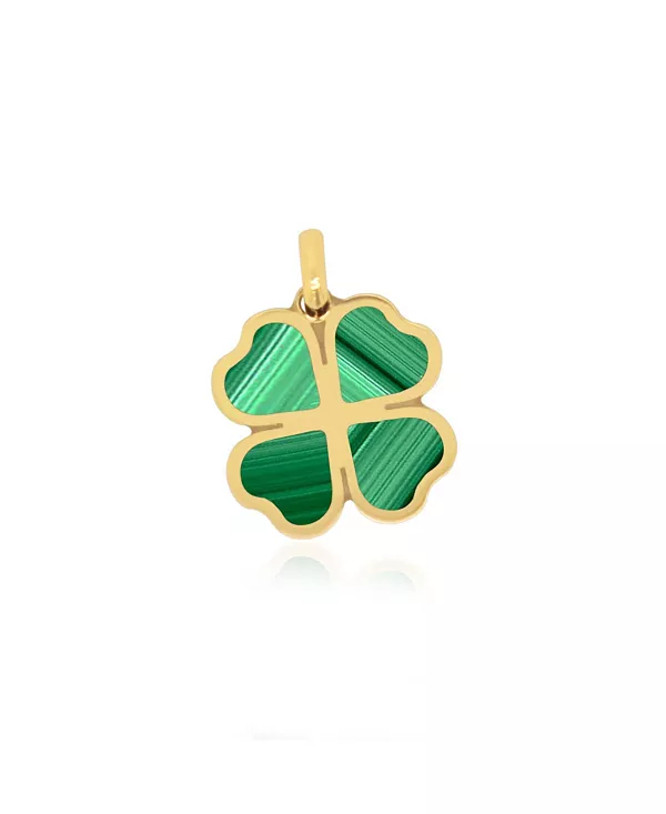 Талисман в виде клевера из малахита, золото 14 карат, 18 миллиметров The Lovery, malachite
Талисман в виде клевера из малахита, золото 14 карат, 18 миллиметров The Lovery, malachite