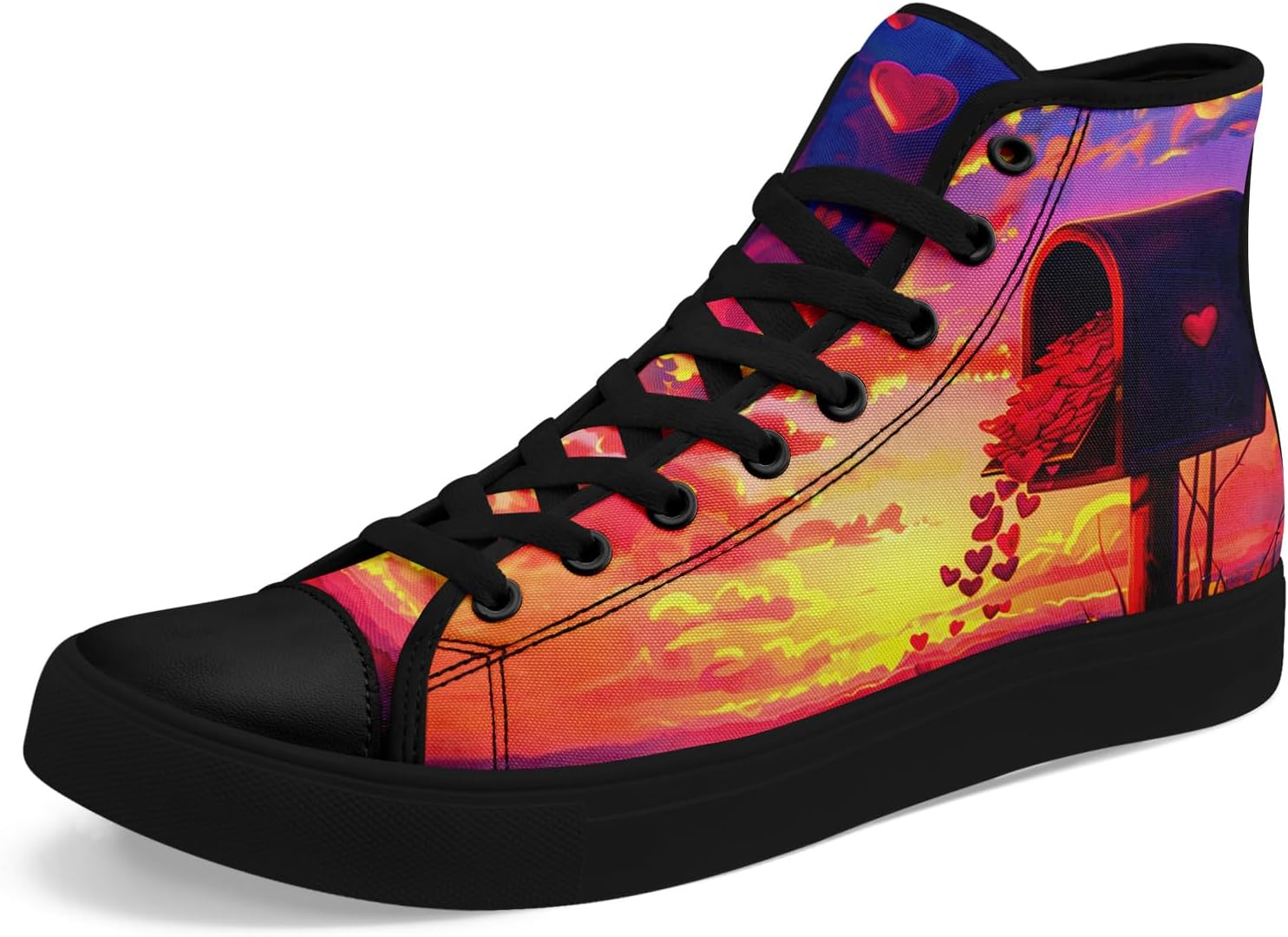 Высокие кеды из ткани для девочек и мальчиков - стильные шнурованные туфли с принтом сердца, удобная повседневная обувь Awsole, черный/красный
Высокие кеды из ткани для девочек и мальчиков - стильные шнурованные туфли с принтом сердца, удобная повседневная обувь Awsole, черный/красный