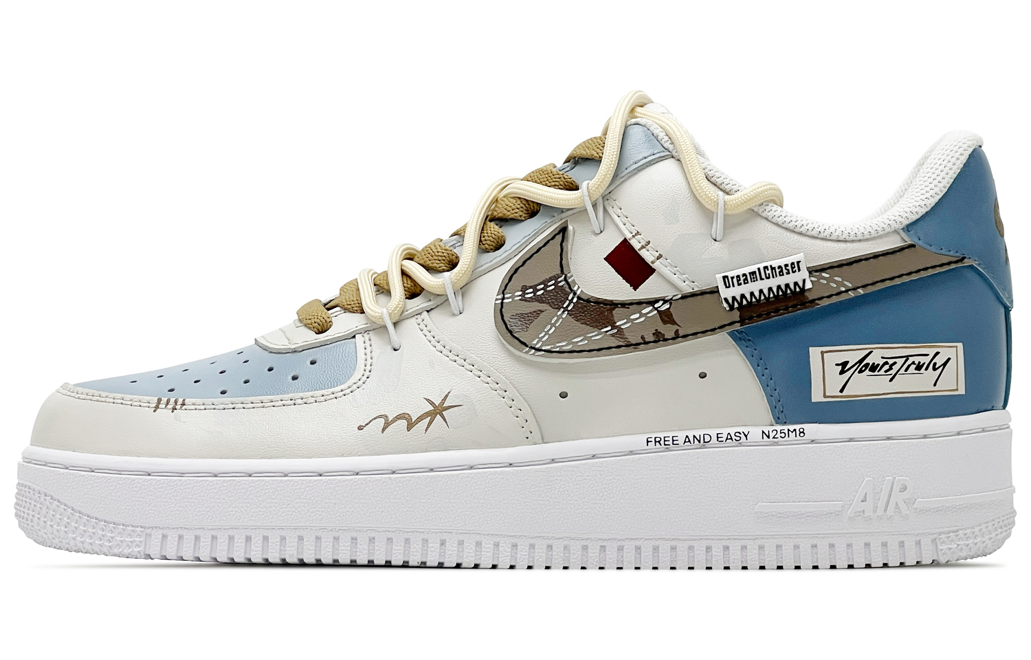 Nike Air Force 1 Abrasion Resistant Low top Skateboard Shoes Men's Beige Coffee Blue
Nike Air Force 1 Abrasion Resistant Low top Skateboard Shoes Men's Beige Coffee Blue