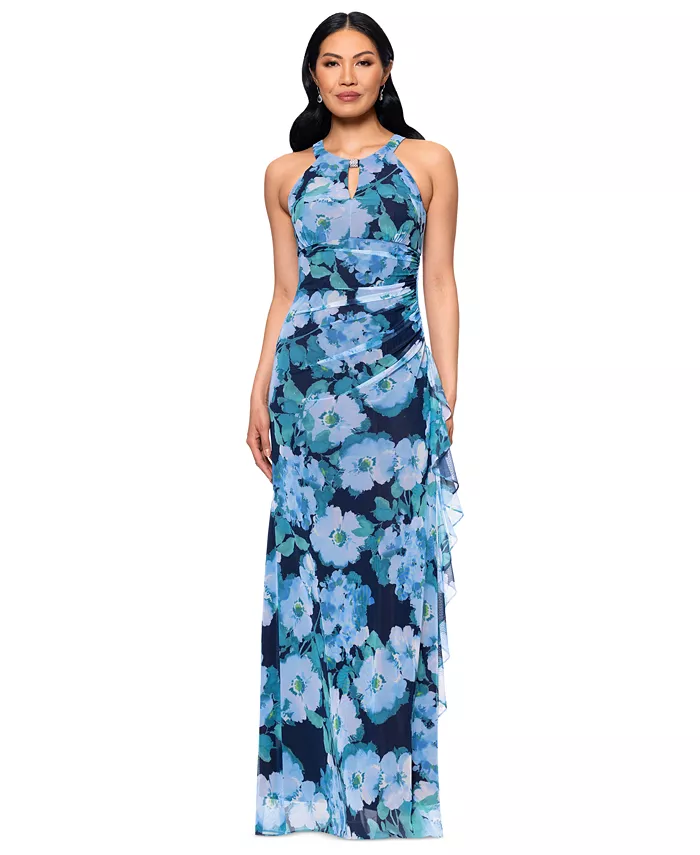 Белое платье без рукавов с печатным узором и сетчатыми вставками на бретелях Betsy & Adam Women's Printed Mesh Halter-Neck Sleeveless Gown B&A By Betsy and Adam, синий
Белое платье без рукавов с печатным узором и сетчатыми вставками на бретелях Betsy & Adam Women's Printed Mesh Halter-Neck Sleeveless Gown B&A By Betsy and Adam, синий