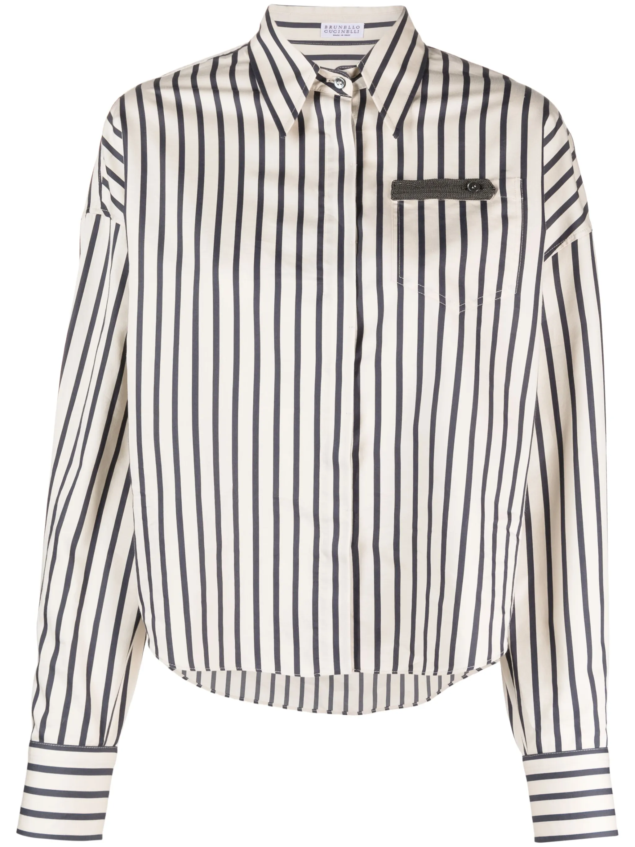 Полосатая рубашка с длинными рукавами Brunello Cucinelli, синий
Полосатая рубашка с длинными рукавами Brunello Cucinelli, синий