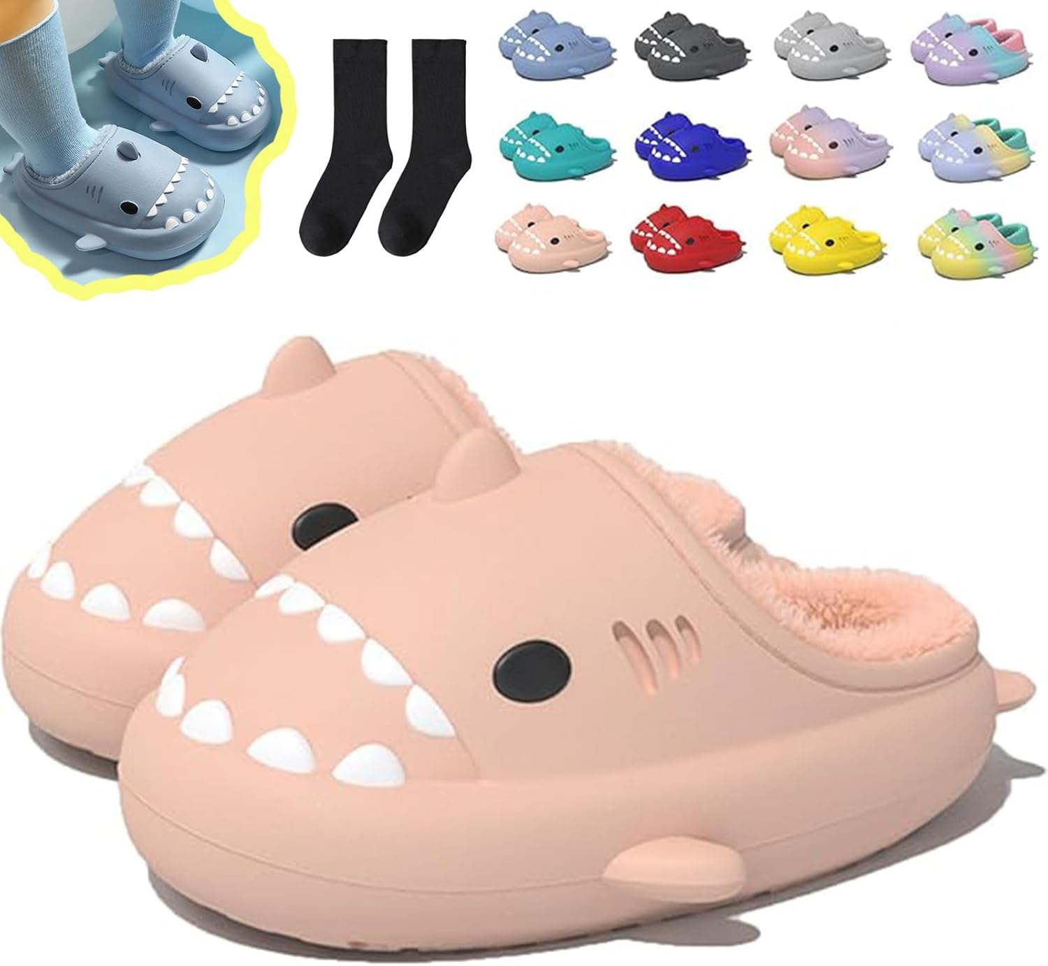 Зимние тапочки в виде акулы, тапочки с акулой со съемной плюшевой подкладкой, теплые зимние плюшевые удобные нескользящие шлепанцы Generic, розовый
Зимние тапочки в виде акулы, тапочки с акулой со съемной плюшевой подкладкой, теплые зимние плюшевые удобные нескользящие шлепанцы Generic, розовый