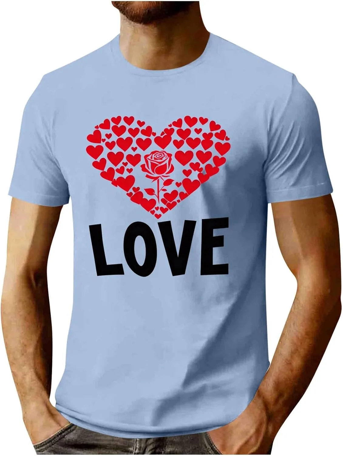 Мужская футболка с коротким рукавом и принтом в виде сердца
Мужская футболка с коротким рукавом и принтом в виде сердца