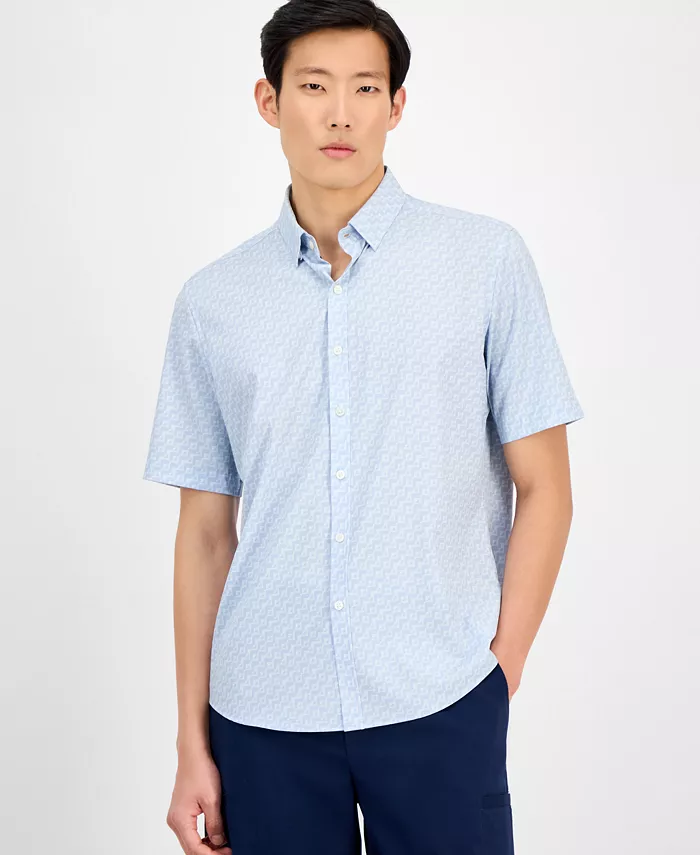 Мужская рубашка Signature с геометрическим принтом Alfani, синий
Мужская рубашка Signature с геометрическим принтом Alfani, синий