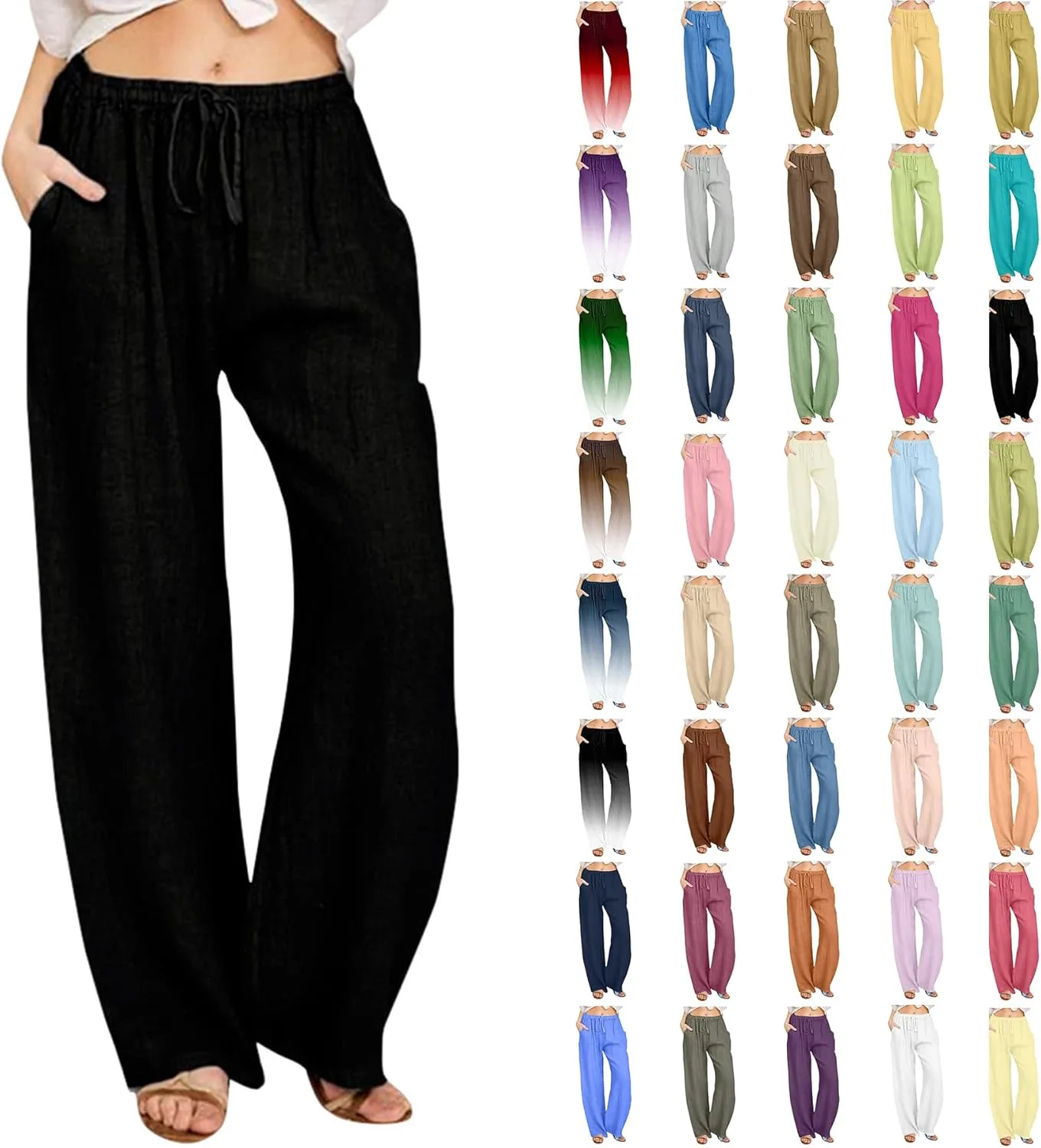 Льняные брюки женские Casual High Waisted Wide Leg с карманами Smxrfitk
Льняные брюки женские Casual High Waisted Wide Leg с карманами Smxrfitk