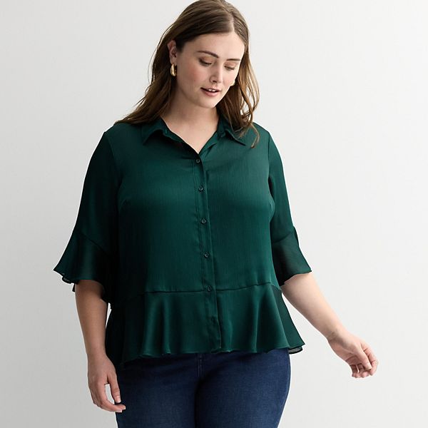 Блуза с 3/4 рукавом-колокол и рюшами Plus size Nine West, Wild Pine
Блуза с 3/4 рукавом-колокол и рюшами Plus size Nine West, Wild Pine