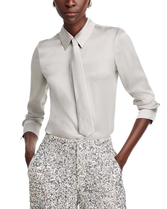 Рубашка на пуговицах Brady Silk Stretch Alice and Olivia, серый
Рубашка на пуговицах Brady Silk Stretch Alice and Olivia, серый