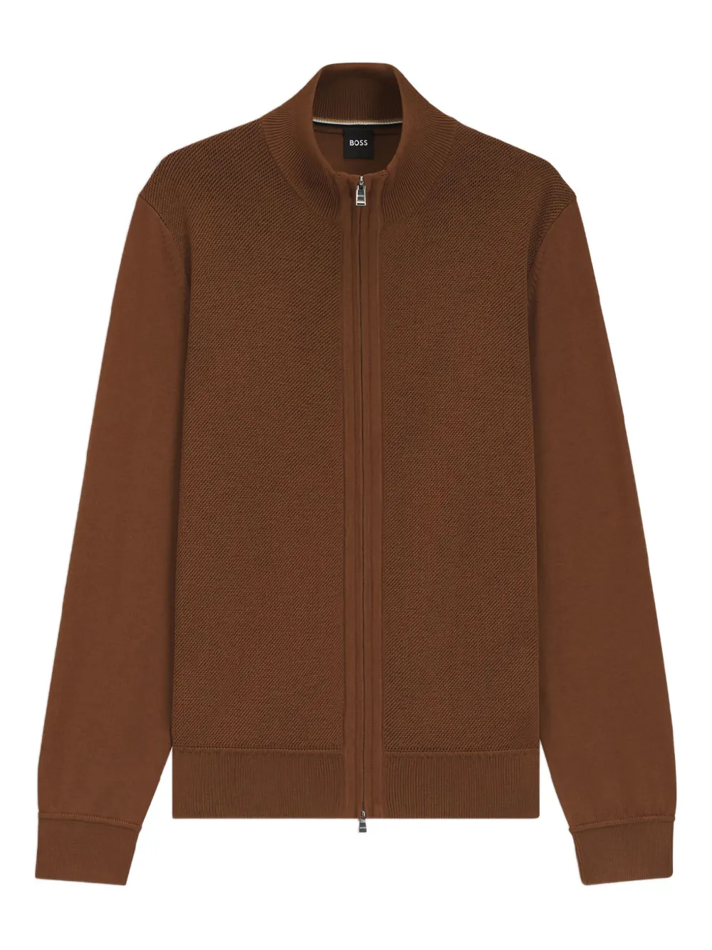 Фактурный кардиган на молнии BOSS, коричневый
Фактурный кардиган на молнии BOSS, коричневый