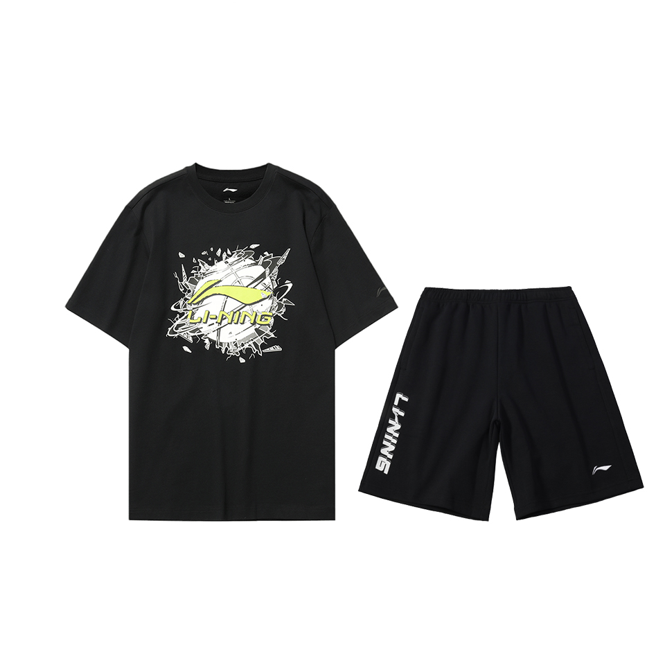 LINING Мужская черная футболка с коротким рукавом+черные шорты Casual Sportswear
LINING Мужская черная футболка с коротким рукавом+черные шорты Casual Sportswear