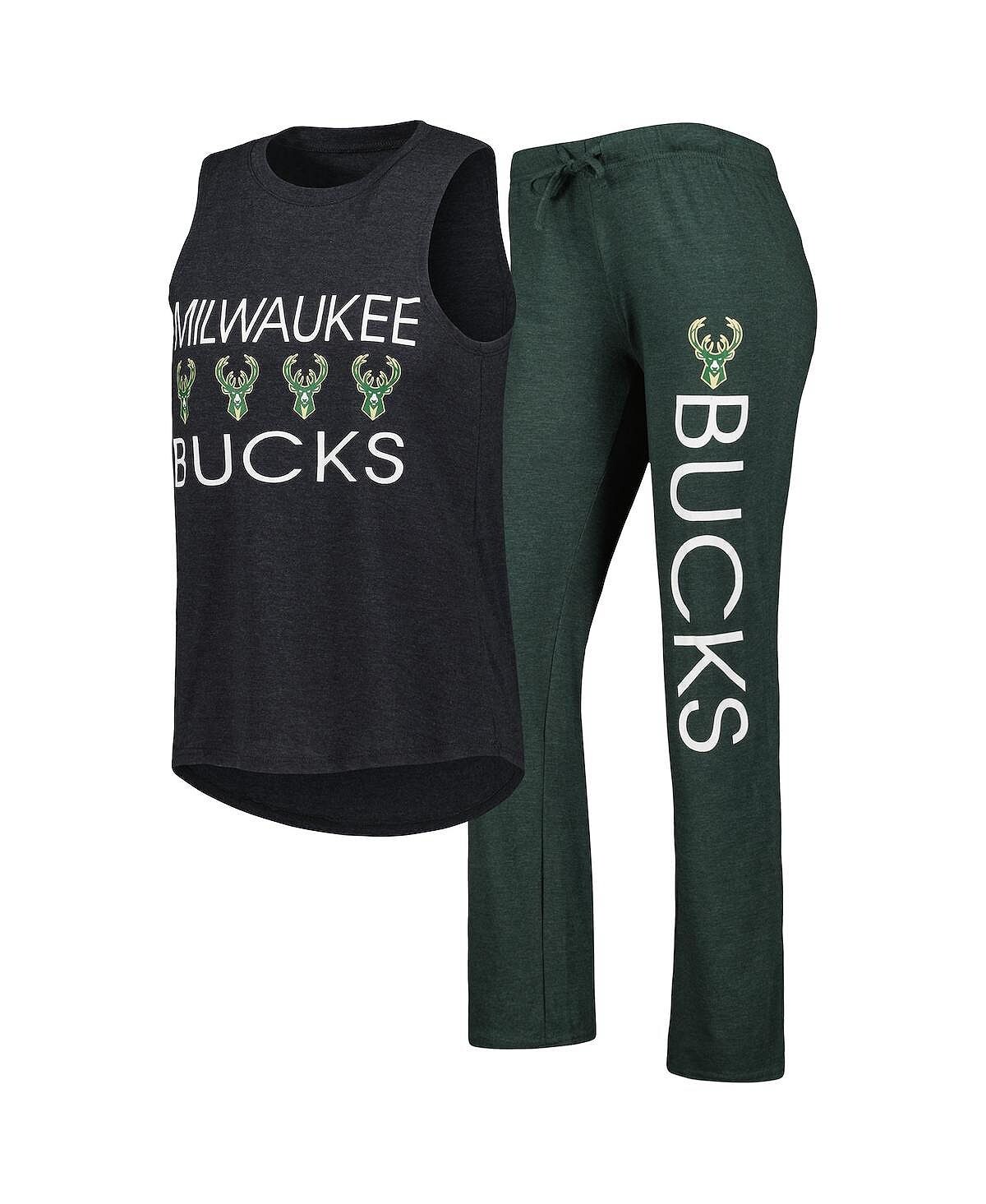 Женский комплект для сна: зеленая, черная майка и брюки Hunter Milwaukee Bucks Team Concepts Sport
Женский комплект для сна: зеленая, черная майка и брюки Hunter Milwaukee Bucks Team Concepts Sport