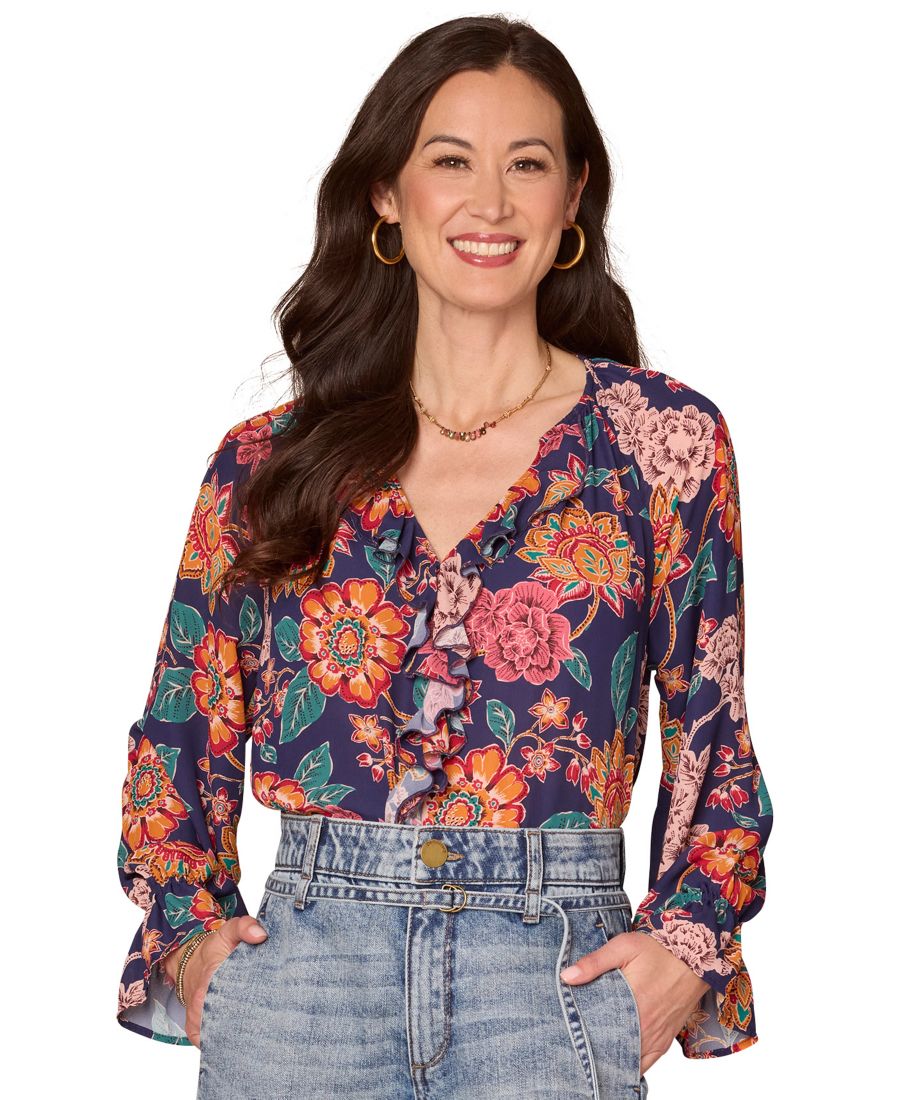 Небольшая блузка с длинными рукавами-воланами Democracy, Navy Multi
Небольшая блузка с длинными рукавами-воланами Democracy, Navy Multi