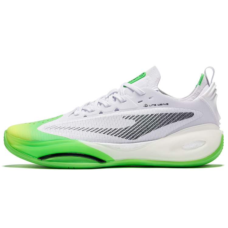 Erke Цянь Сюнь 2.0 Баскетбольные кроссовки с амортизацией и поддержкой низкие мужские бело-зеленые белый флуоресцентный лаймовый зеленый, цвет Erke White Fluorescent Lime Green