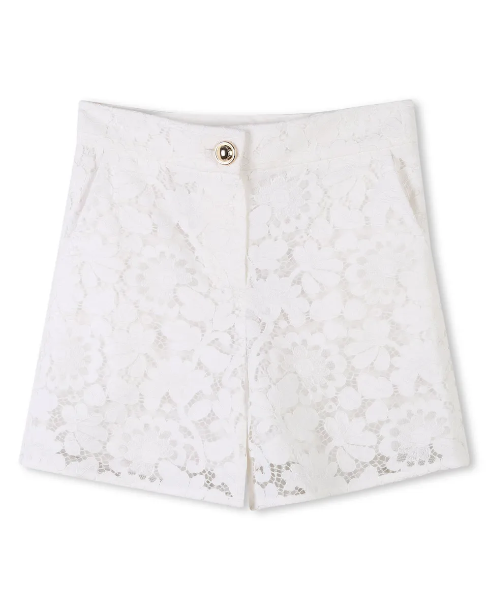 Гипюровые шорты для девочки на молнии и пуговицах Michael Kors, белый
Гипюровые шорты для девочки на молнии и пуговицах Michael Kors, белый