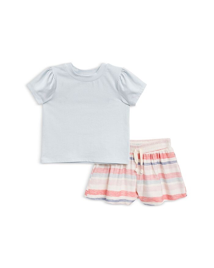 Комплект из однотонной футболки и полосатых шорт с акварелью для девочек - Little Kid Splendid, мультиколор
Комплект из однотонной футболки и полосатых шорт с акварелью для девочек - Little Kid Splendid, мультиколор