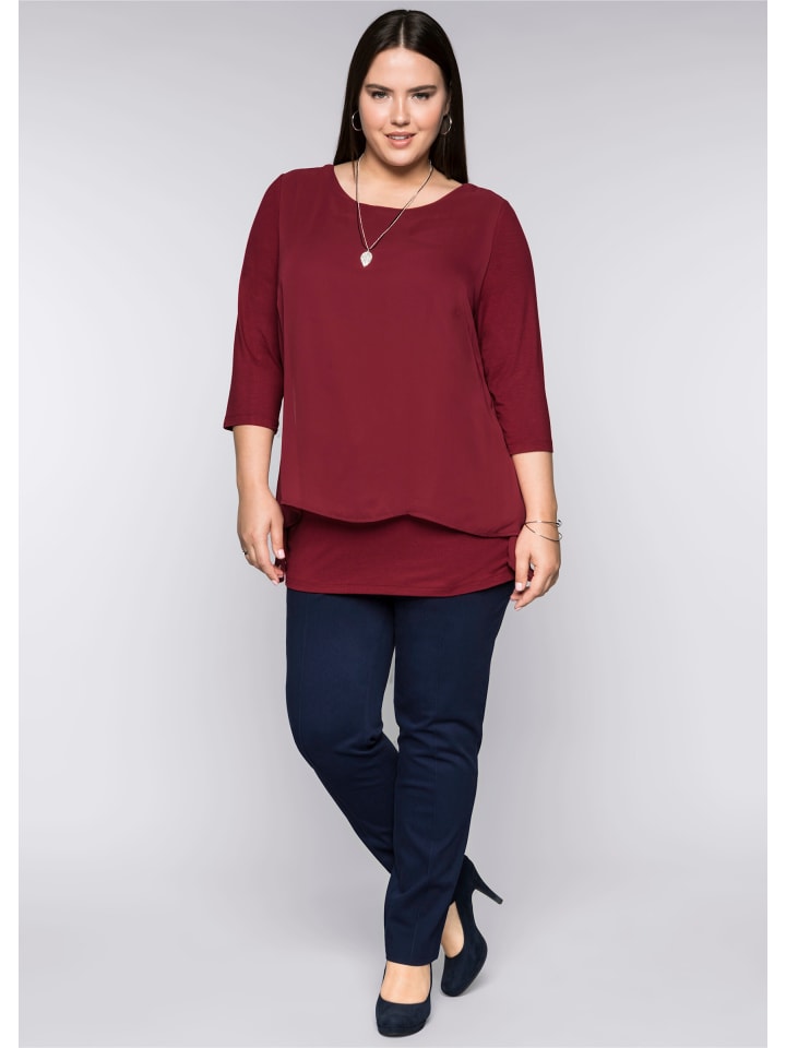 Блузка-рубашка рубиново-красного цвета sheego
Блузка-рубашка рубиново-красного цвета sheego