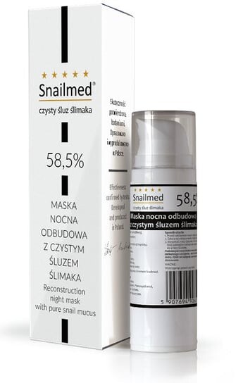 Маска для лица с чистой слизью улитки. 50 мл польский продукт Snailmed Night Reconstruction - 
Маска для лица с чистой слизью улитки. 50 мл польский продукт Snailmed Night Reconstruction -