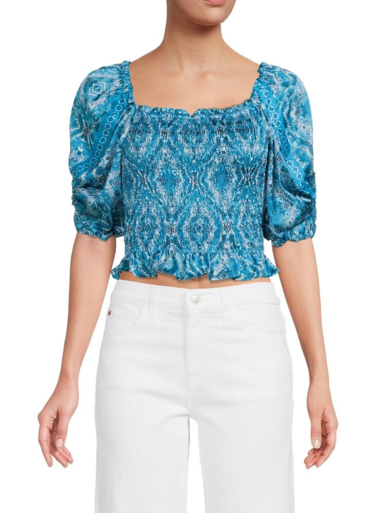 Укороченный топ со сборками и смешанным принтом Ramy Brook, цвет Lagoon Blue
Укороченный топ со сборками и смешанным принтом Ramy Brook, цвет Lagoon Blue