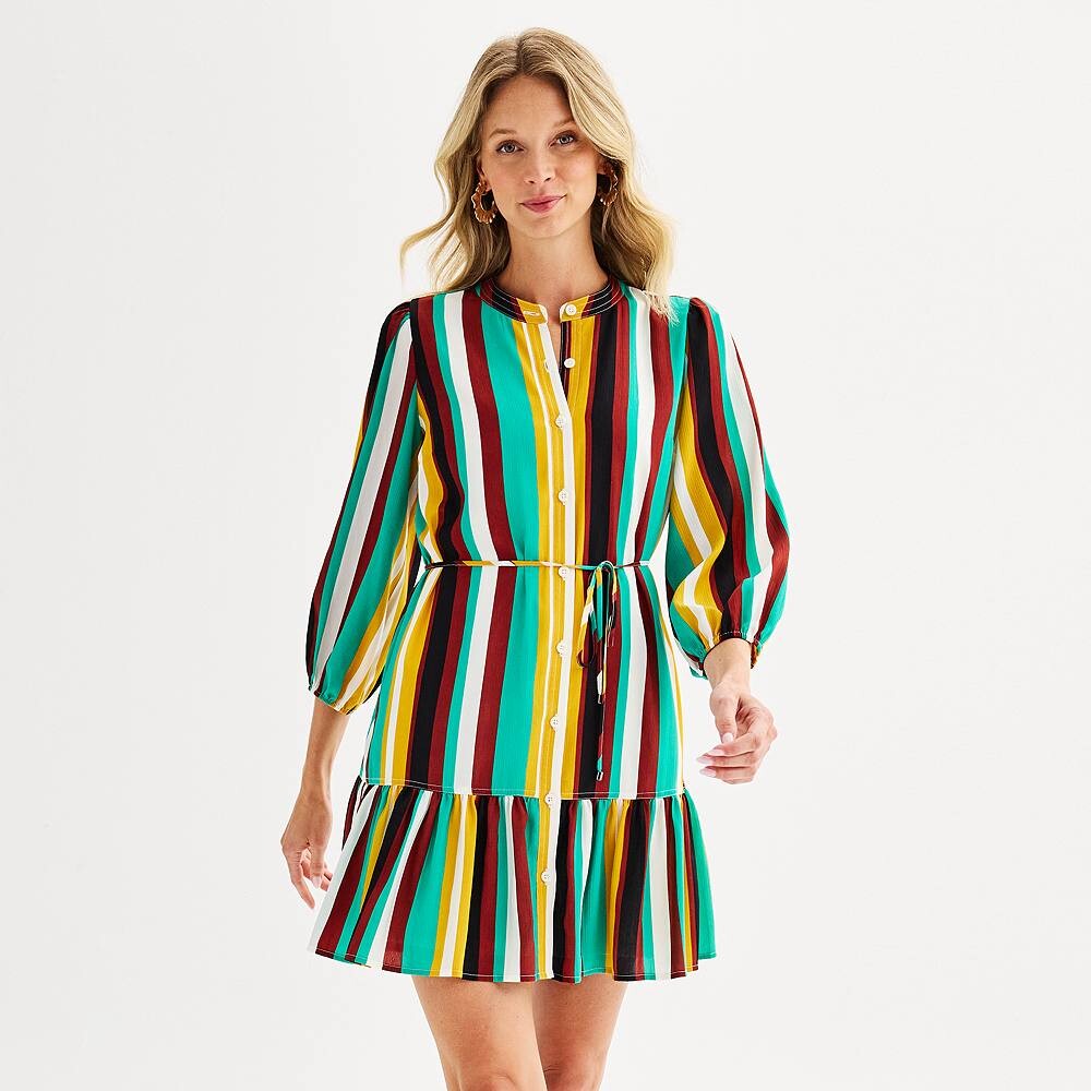 Женское мини-платье с поясом и длинными рукавами Nine West, цвет Teal Nusonora Stripe
Женское мини-платье с поясом и длинными рукавами Nine West, цвет Teal Nusonora Stripe