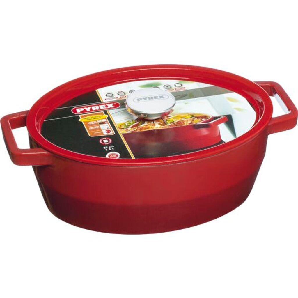 Pyrex SC5AC29/5141 Cocotte Ovale 29 CM Rouge (3,8 л) Кастрюля для медленного приготовления из чугуна/литого алюминия с крышкой, макс. диаметр 29 см, подходит для индукционных плит
Pyrex SC5AC29/5141 Cocotte Ovale 29 CM Rouge (3,8 л) Кастрюля для медленного приготовления из чугуна/литого алюминия с крышкой, макс. диаметр 29 см, подходит для индукционных плит