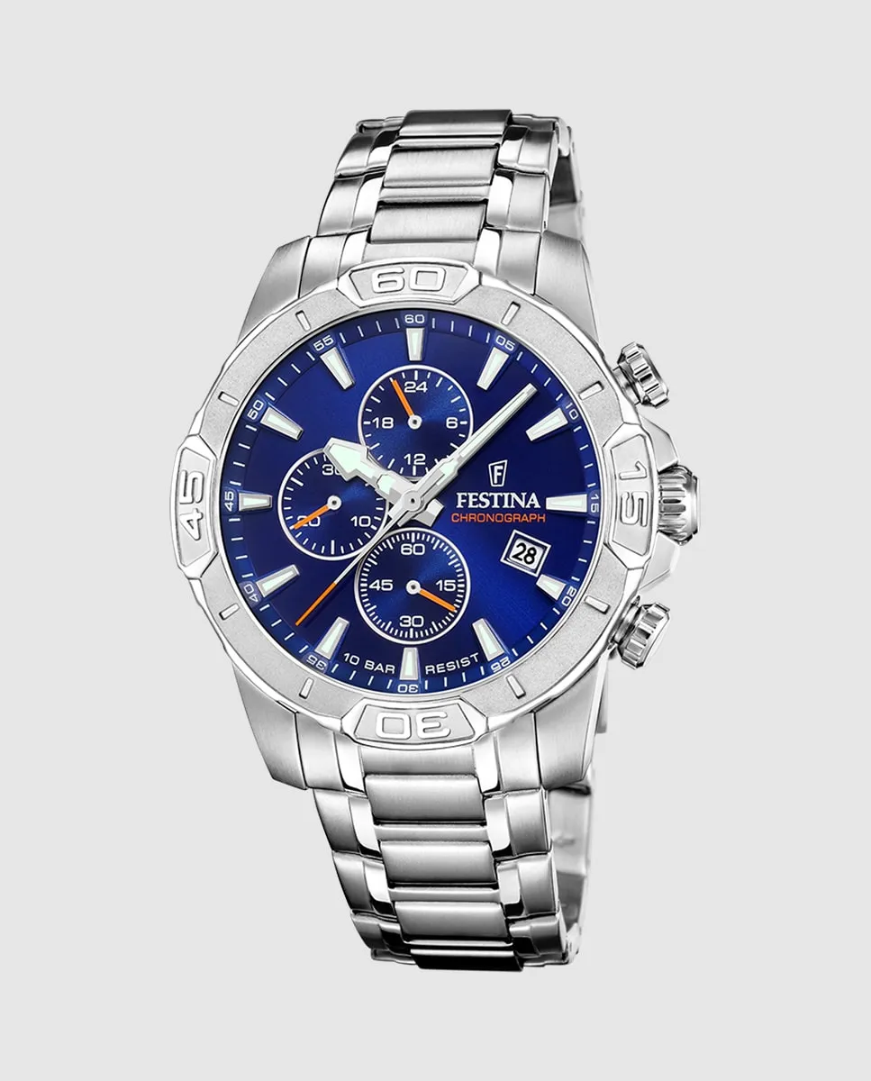 F20704/2 Часы мужские с хронографом Timeless из серебристой стали Festina, серебряный
F20704/2 Часы мужские с хронографом Timeless из серебристой стали Festina, серебряный