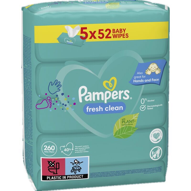 Влажные салфетки свежие, чистые Pampers, 260 шт.
Влажные салфетки свежие, чистые Pampers, 260 шт.
