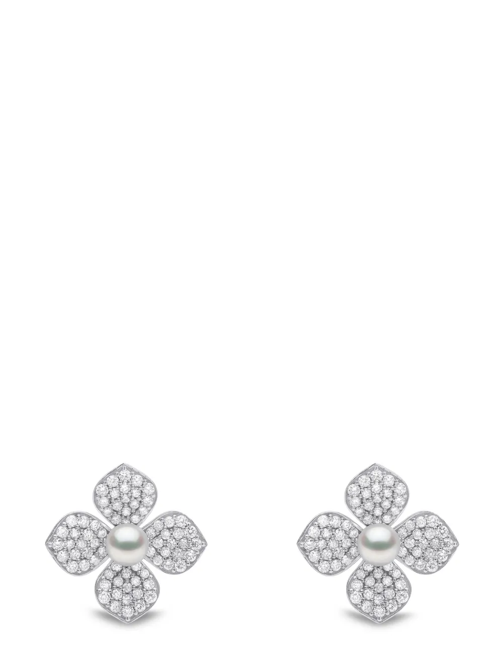 Серьги Petal из белого золота с жемчугом и бриллиантами Yoko London, серебяный 
Серьги Petal из белого золота с жемчугом и бриллиантами Yoko London, серебяный