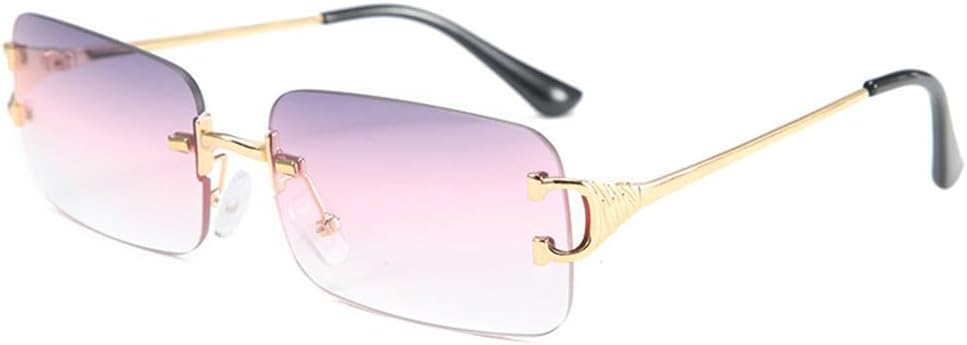 Мужские солнцезащитные очки без оправы в форме прямоугольника, металлические, маленькие; женские солнцезащитные очки без оправы с градиентным покрытием, защита от УФ-излучения UV400 VFDHN, Grey Pink Lens
Мужские солнцезащитные очки без оправы в форме прямоугольника, металлические, маленькие; женские солнцезащитные очки без оправы с градиентным покрытием, защита от УФ-излучения UV400 VFDHN, Grey Pink Lens