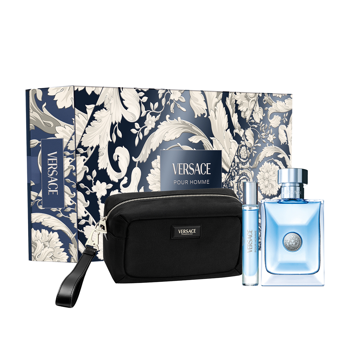 Мужской парфюмерный набор Eau De Toilette 100ml + 10ml + косметичка VERSACE, homonymous men's box
Мужской парфюмерный набор Eau De Toilette 100ml + 10ml + косметичка VERSACE, homonymous men's box