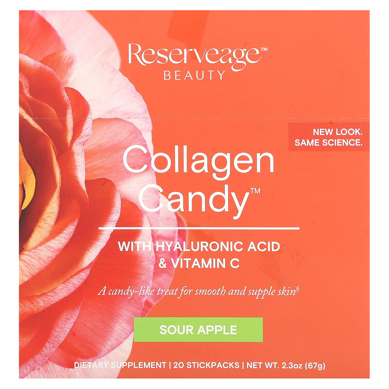 Reserveage Beauty, Collagen Candy, кислое яблоко, 20 пакетиков по 3,35 г (0,1 унции)
Reserveage Beauty, Collagen Candy, кислое яблоко, 20 пакетиков по 3,35 г (0,1 унции)