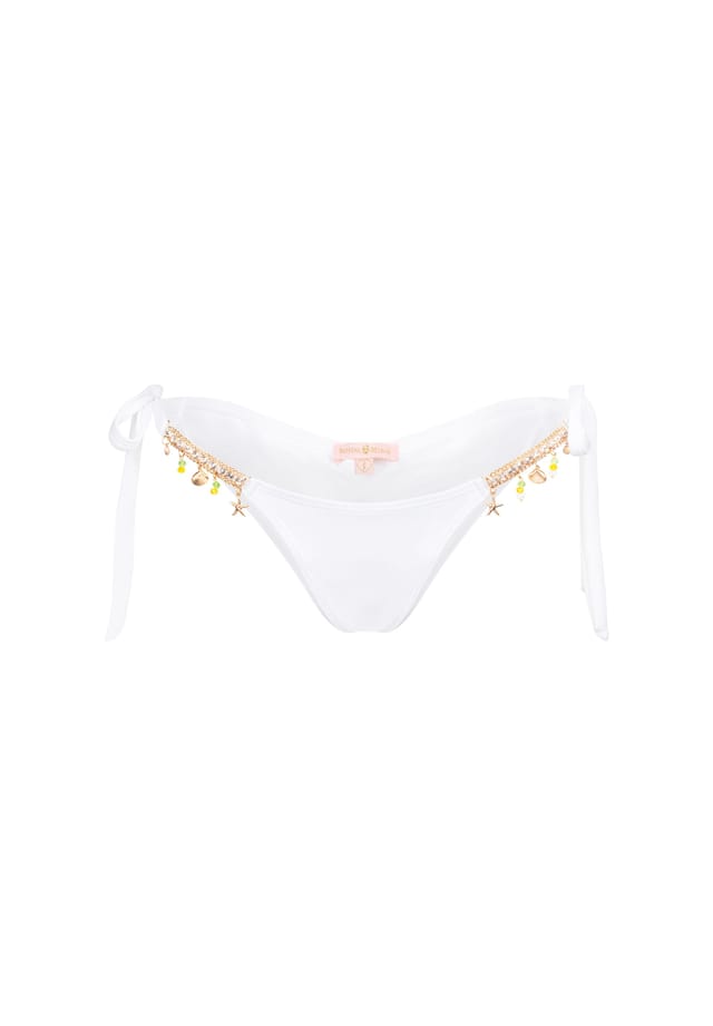 Плавки бикини Seychelles с завязками по бокам бразильские с красивыми маленькими подвесками Moda Minx, белый
Плавки бикини Seychelles с завязками по бокам бразильские с красивыми маленькими подвесками Moda Minx, белый
