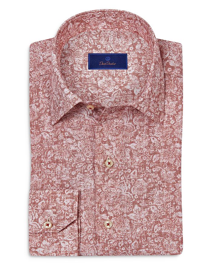Обычная посадка, текстурированная льняная спортивная рубашка с цветочным принтом David Donahue, красный
Обычная посадка, текстурированная льняная спортивная рубашка с цветочным принтом David Donahue, красный