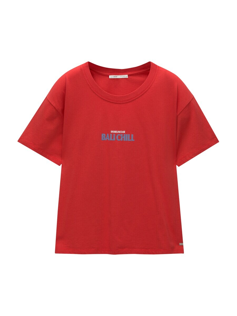 Футболка Pull&Bear, красный 
Футболка Pull&Bear, красный