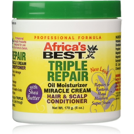 Увлажняющий крем-кондиционер для волос и кожи головы Triple Repair Oil 170 г Africa's Best
Увлажняющий крем-кондиционер для волос и кожи головы Triple Repair Oil 170 г Africa's Best