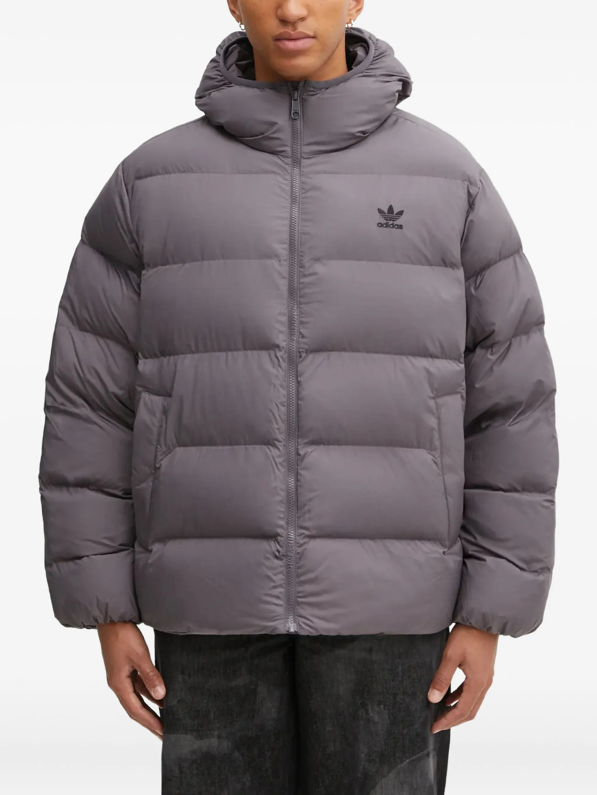 Пуховик на молнии Adidas, серый
Пуховик на молнии Adidas, серый