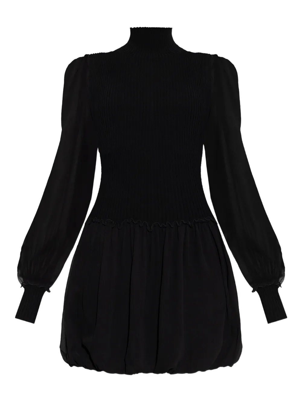 Мини-платье с прозрачными рукавами Frame, черный