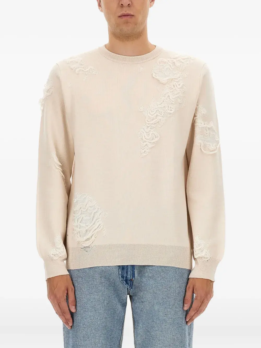 Свитер с эффектом потертости Mm6 Maison Margiela, кремовый
Свитер с эффектом потертости Mm6 Maison Margiela, кремовый