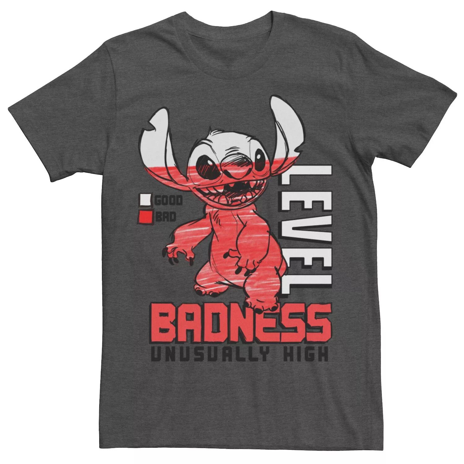 Мужская футболка с градиентом и портретом Disney Lilo & Stitch Level Badness Licensed Character
Мужская футболка с градиентом и портретом Disney Lilo & Stitch Level Badness Licensed Character