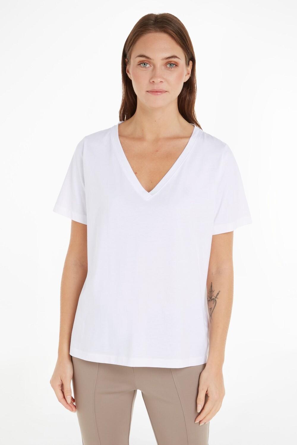 Футболка из гладкого хлопка с v-образным вырезом и короткими рукавами Calvin Klein, белый
Футболка из гладкого хлопка с v-образным вырезом и короткими рукавами Calvin Klein, белый