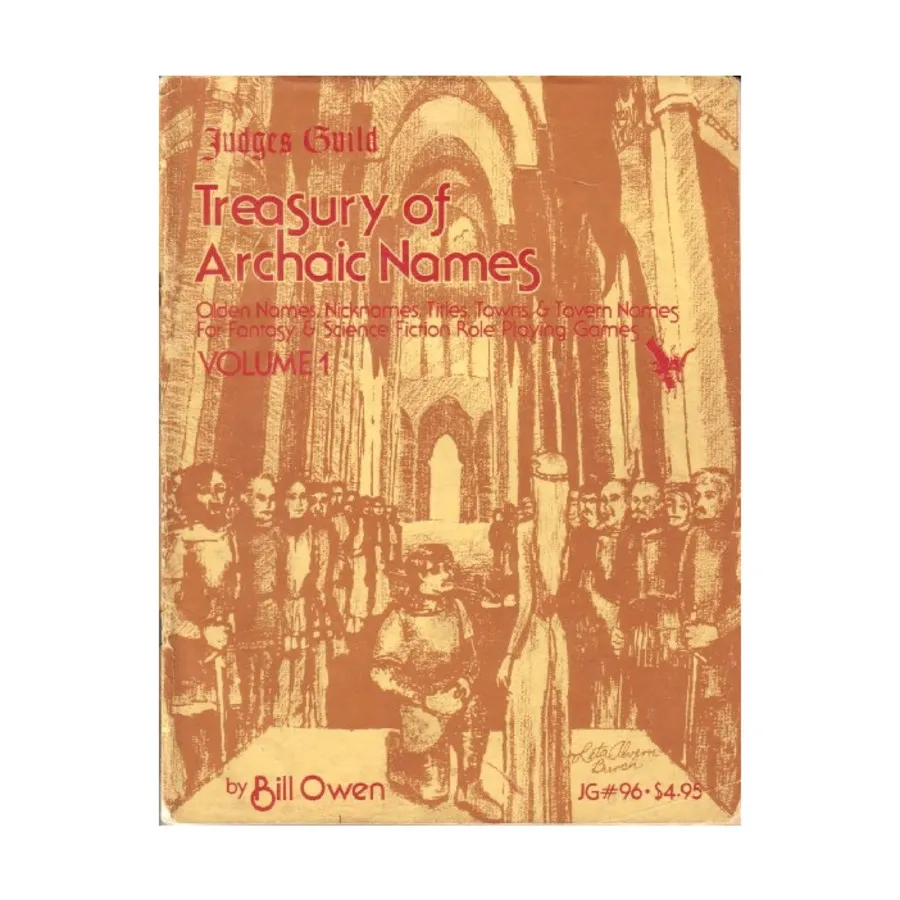 Treasury of Archaic Names (1st Printing), Dungeons & Dragons Fantasy Supplements - Assorted (Judges Guild), мягкая обложка
Treasury of Archaic Names (1st Printing), Dungeons & Dragons Fantasy Supplements - Assorted (Judges Guild), мягкая обложка