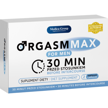 Orgasm Max для мужчин сильная длительная эрекция сильный оргазм для мужчин 2 капсулы Medica-Group
Orgasm Max для мужчин сильная длительная эрекция сильный оргазм для мужчин 2 капсулы Medica-Group