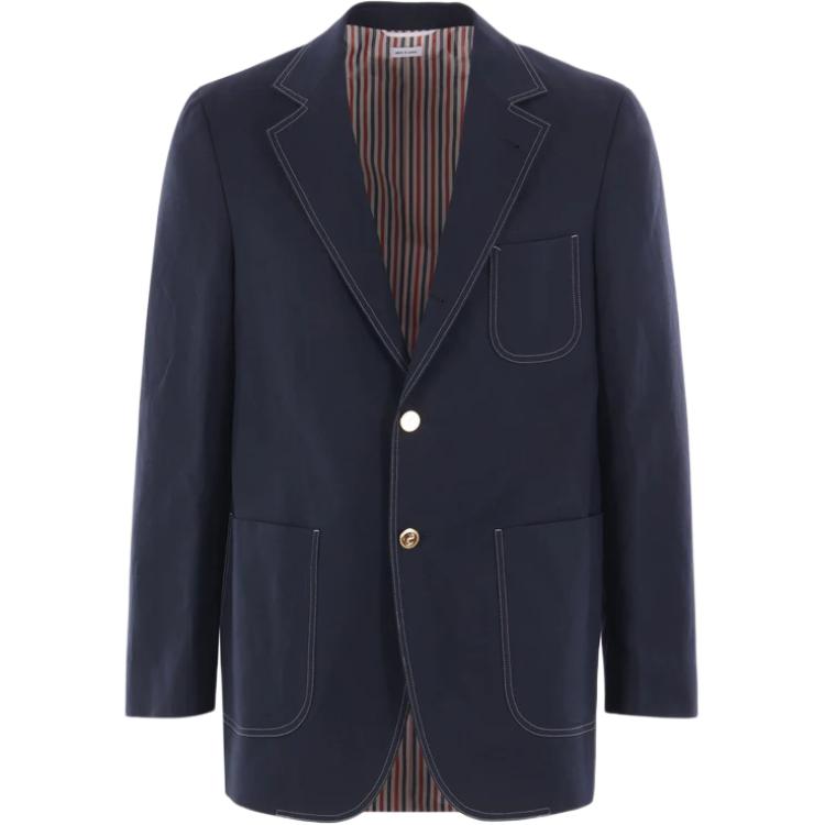 THOM BROWNE Однобортный блейзер, Dark Blue 
THOM BROWNE Однобортный блейзер, Dark Blue