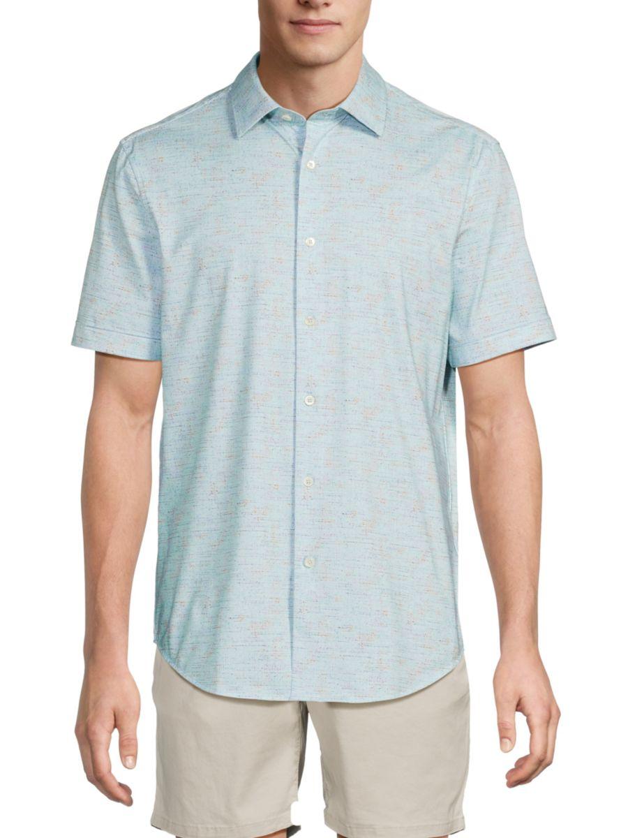 Рубашка с короткими рукавами из эластичного хлопка Bugatchi, цвет Aqua
Рубашка с короткими рукавами из эластичного хлопка Bugatchi, цвет Aqua