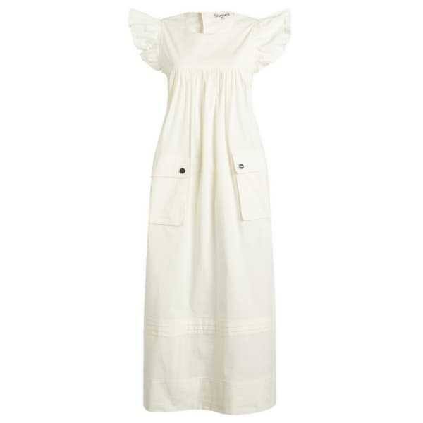 Платье из эластичного хлопка с воланами на рукавах Ganni, цвет egret
Платье из эластичного хлопка с воланами на рукавах Ganni, цвет egret