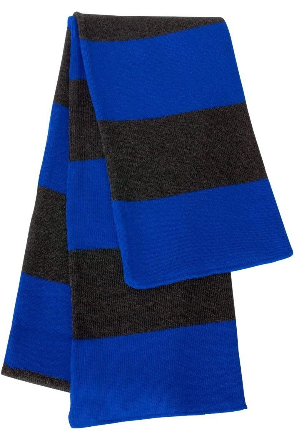Вязаный шарф в полоску в стиле регби Sportsman, цвет royal/ charcoal 
Вязаный шарф в полоску в стиле регби Sportsman, цвет royal/ charcoal