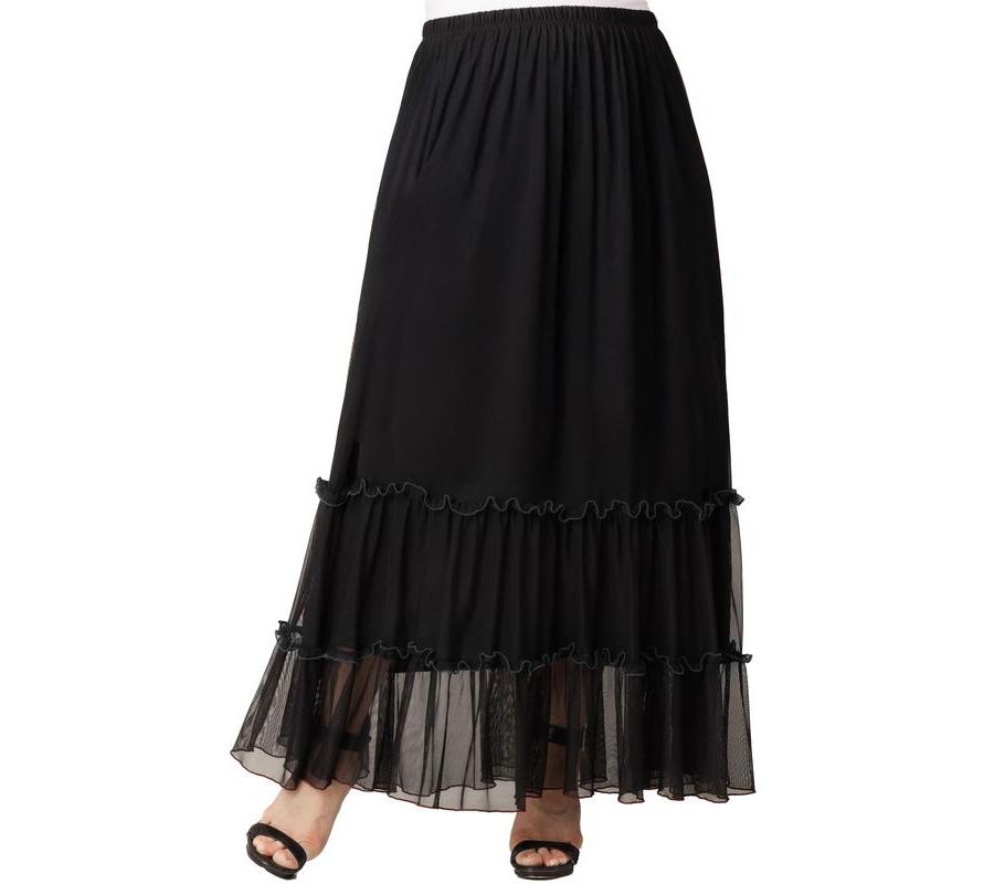Макси-юбка Isla с ярусным сетчатым верхом больших размеров Kiyonna, Black noir
Макси-юбка Isla с ярусным сетчатым верхом больших размеров Kiyonna, Black noir